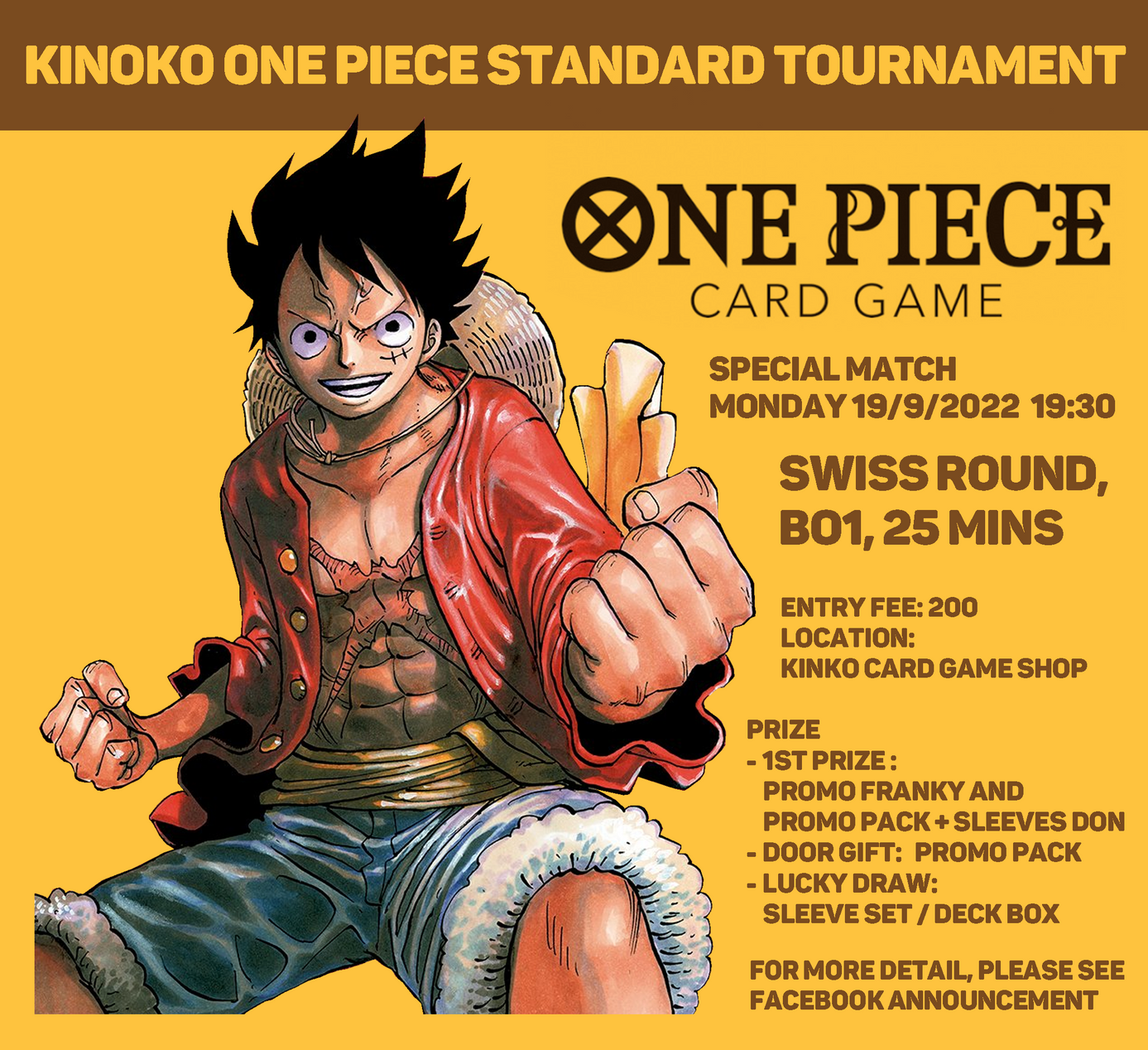 Events : One Piece Standard Tournament 19/9/2022