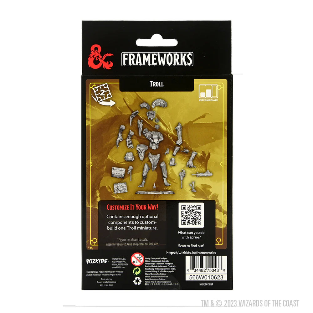 D&D FRAMEWORKS: TROLL - UNPAINTED AND UNASSEMBLED