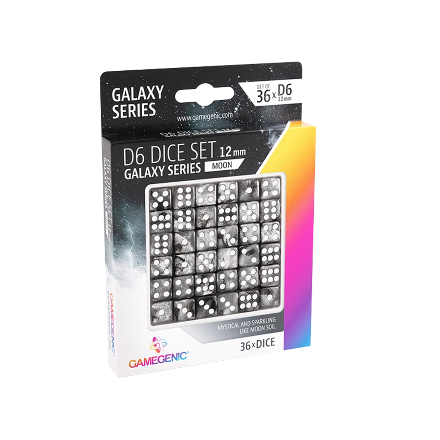 Gamegenic - D6 Dice Set 12 mm (set of 36) - Moon (Galaxy Series)