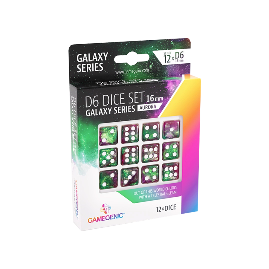 Gamegenic - D6 Dice Set 16 mm (set of 12) - Aurora (Galaxy Series)