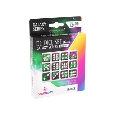 Gamegenic - D6 Dice Set 16 mm (set of 12) - Aurora (Galaxy Series)