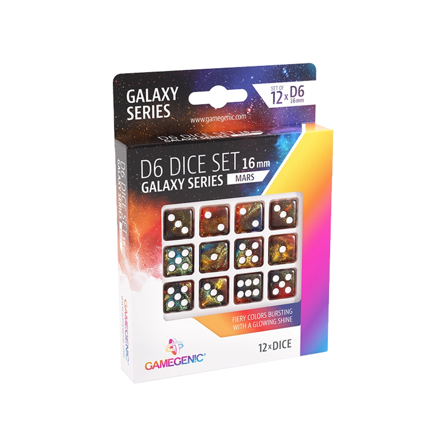 Gamegenic - D6 Dice Set 16 mm (set of 12) - Mars (Galaxy Series)