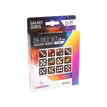 Gamegenic - D6 Dice Set 16 mm (set of 12) - Mars (Galaxy Series)