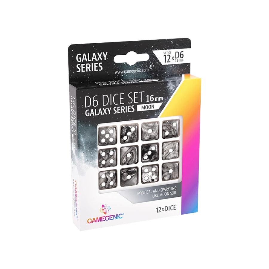 Gamegenic - D6 Dice Set 16 mm (set of 12) - Moon (Galaxy Series)