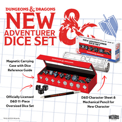 Sirius Dice - Dungeons & Dragons New Adventurer Dice Set - BLACK DICE