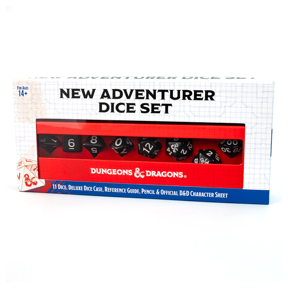 Sirius Dice - Dungeons & Dragons New Adventurer Dice Set - BLACK DICE