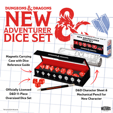 Sirius Dice - Dungeons & Dragons New Adventurer Dice Set - RED DICE