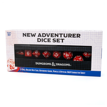 Sirius Dice - Dungeons & Dragons New Adventurer Dice Set - RED DICE