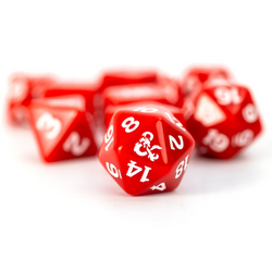 Sirius Dice - Dungeons & Dragons New Adventurer Dice Set - RED DICE