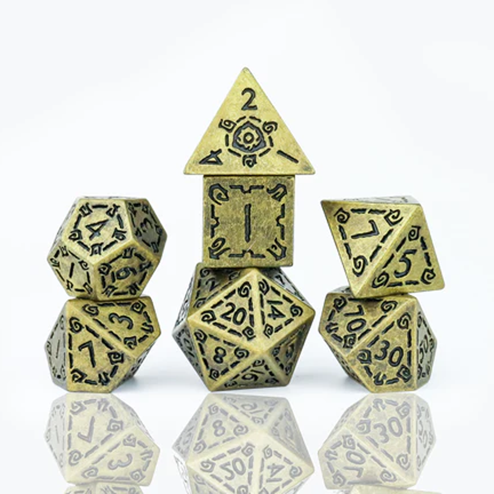 Sirius Dice - Gold Illusory Metal Dice Set