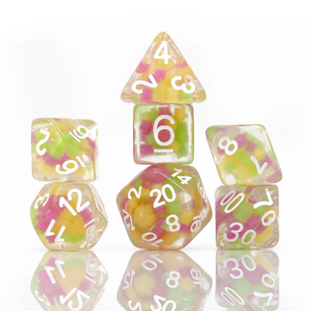 Sirius Dice - Melon Ball Charm Glowworm Dice Set