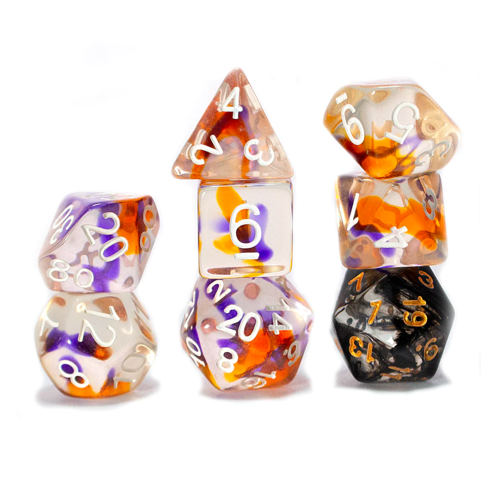 Sirius Dice - Purple, Orange, Clear Dice Set