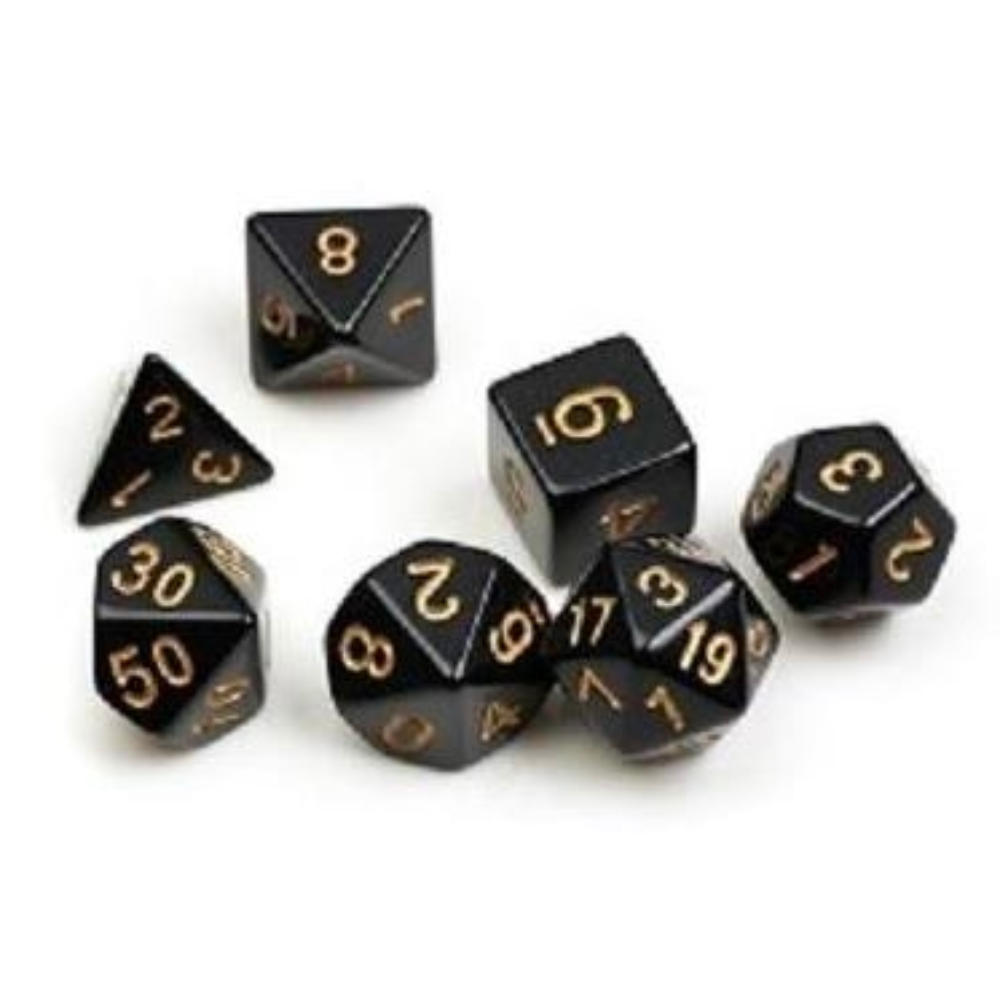 Sirius Dice - Solid Black with Gold Ink