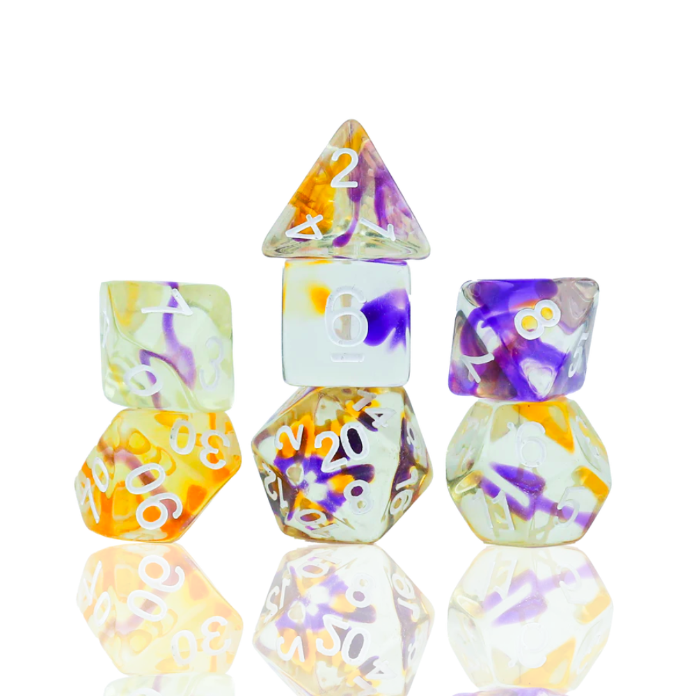 Sirius Dice - Violet Swirl Dice Set