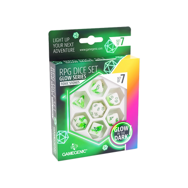 Gamegenic - RPG Dice Set - Toxic Stones (Glow Series)