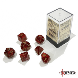 Chessex - 7 - Die Set - Glitter - Ruby Red/Gold [CHX27585]