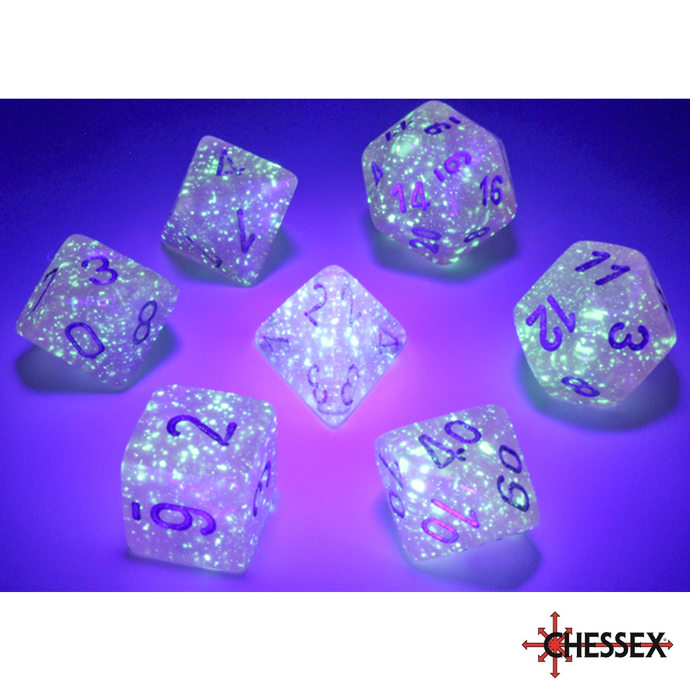 Chessex - 7 - Die Set - Borealis - Pink/Silver [CHX27584]