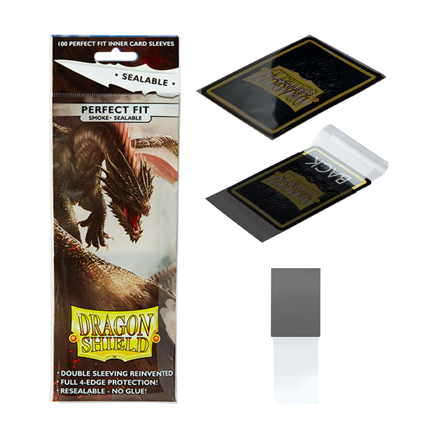 Dragon Shield - Smoke - Sealable Perfect Fit Sleeves - Standard Size