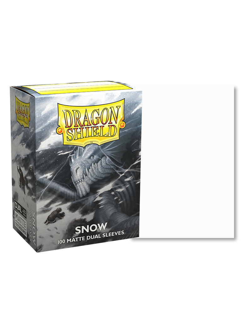 Dragon Shield - Snow - 100 Matte Dual Sleeves - Standard Size